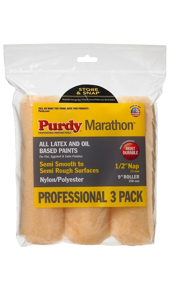 Purdy 14B861100 Marathon - Paquete múltiple de 1/2 pulgada, paquete de 3, amarillo, 9 x 1/2 pulgadas