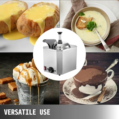 Dispensador comercial de acero inoxidable para salsa de chocolate con control de calor (30-110 ℃) para dulces, caramelo, mantequilla, queso para calentadores de alimentos