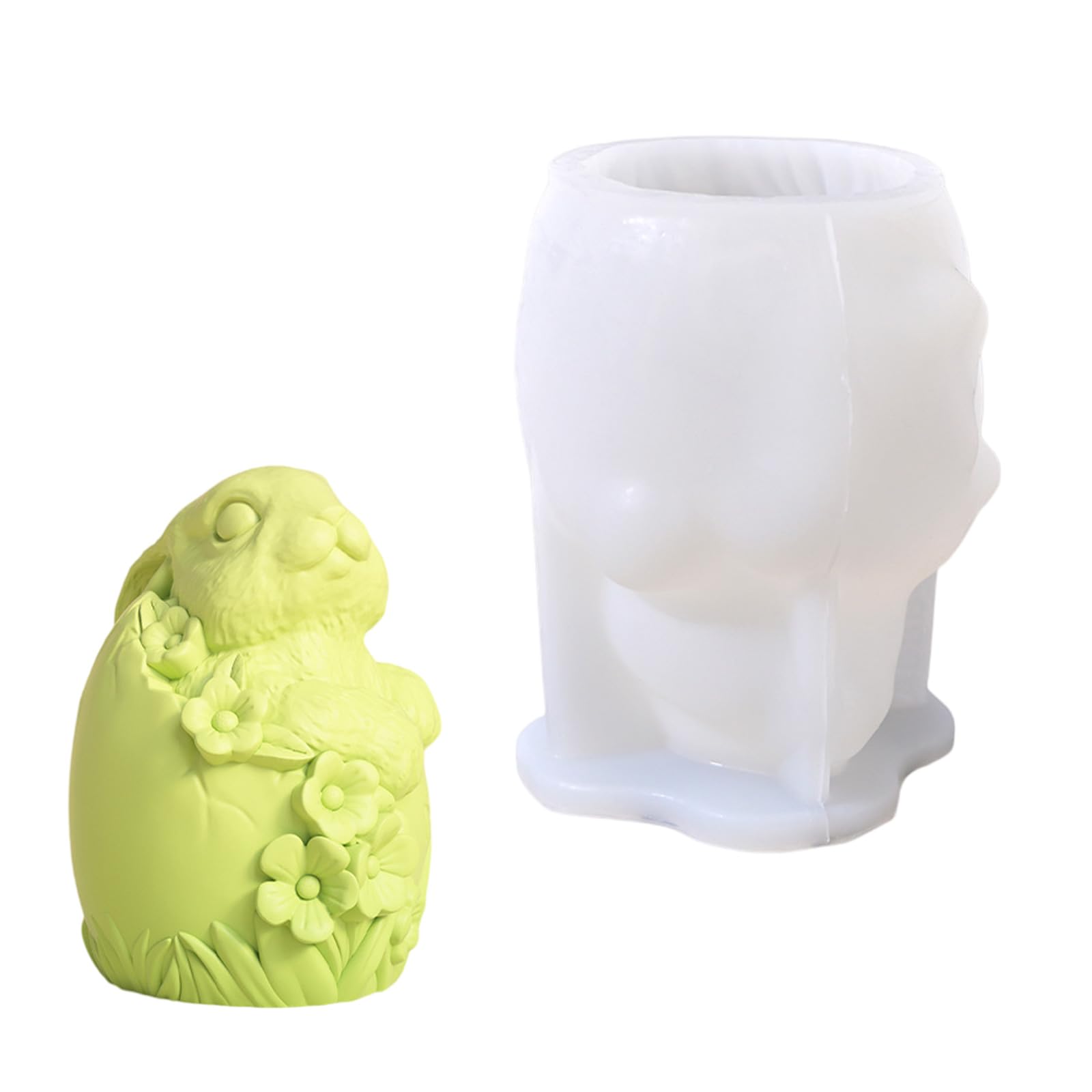 Xjdzineq 3D Rabbits Figurine Silicone Molds Animal Statue Silicone for Epoxy Resin Making Gypsum Decoration Craft