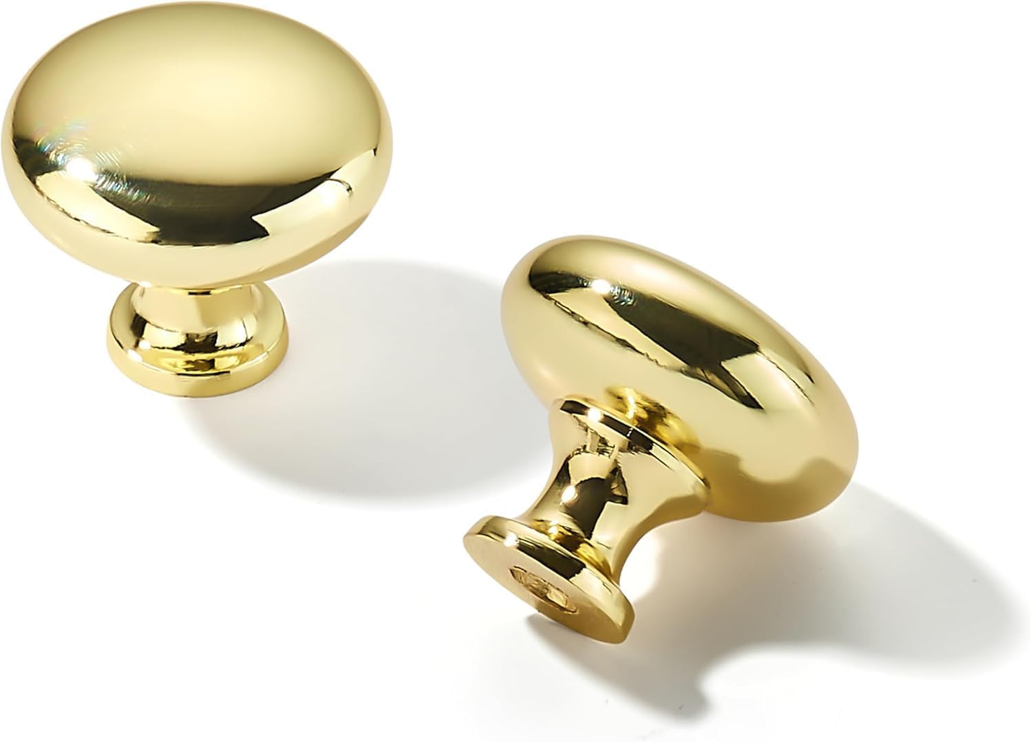 20 Pack 1-1/4 inch(32mm) Polished Brass Cabinet Knobs Dresser Knobs Round Drawer Knobs Kitchen Cabinet Hardware Zinc Knobs for Dresser Drawers