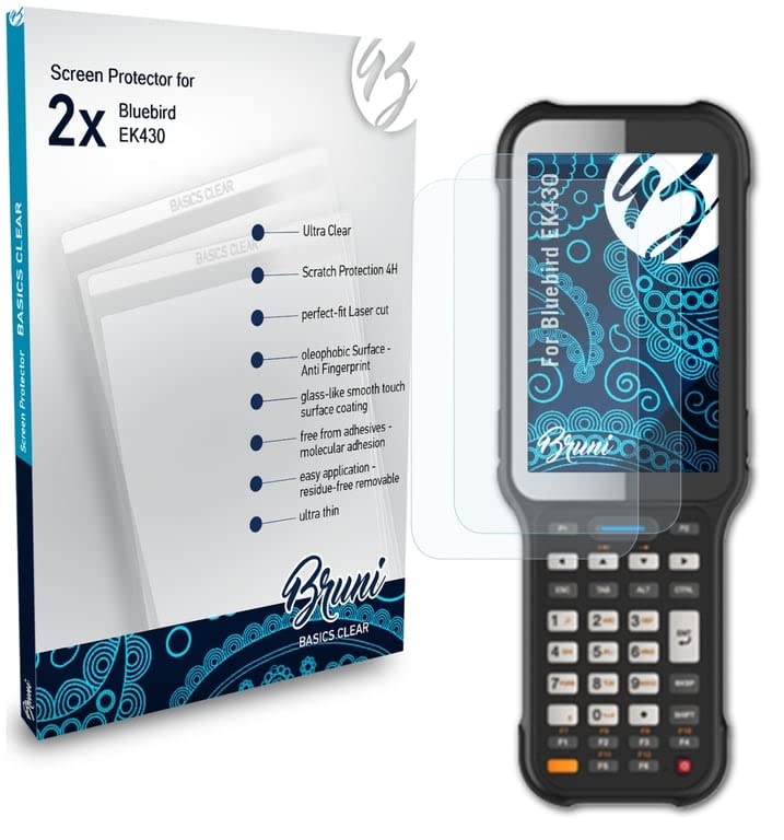 Bruni Screen Protector compatible with Bluebird EK430 Protector Film, crystal clear Protective Film (2X)