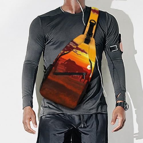 Mochila deportiva tipo sling African Animal Sunset miniatura 7