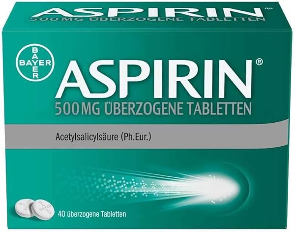 Aspirin Tablette 500mg gegen Kopfschmerzen 40 Stück