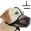 Dog Muzzle for Large Dog, Muzzles with Velcro Straps, Breathable Pet Mask DogsTraining for Biting Chewing, Soft Mesh Muzzle for Small Medium Large Dogs (Black, L)