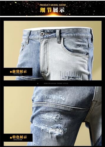 Men's Spring/Summer Hole Small Foot Pants Slim Comfortable Breathable Stretch Jeans2