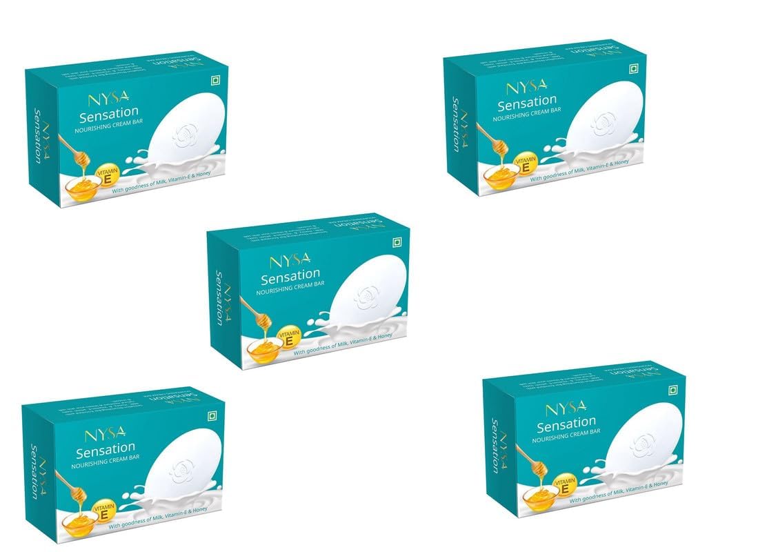nysa sensation nourishing cream bar with milk and vitamin e, pack of 5