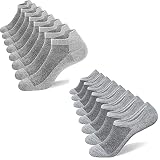 SIXDAYSOX Mens No Show Socks 8 pack Cotton Low Cut Non Slip 9-11 Bundle with Ankle Socks Size 11-13
