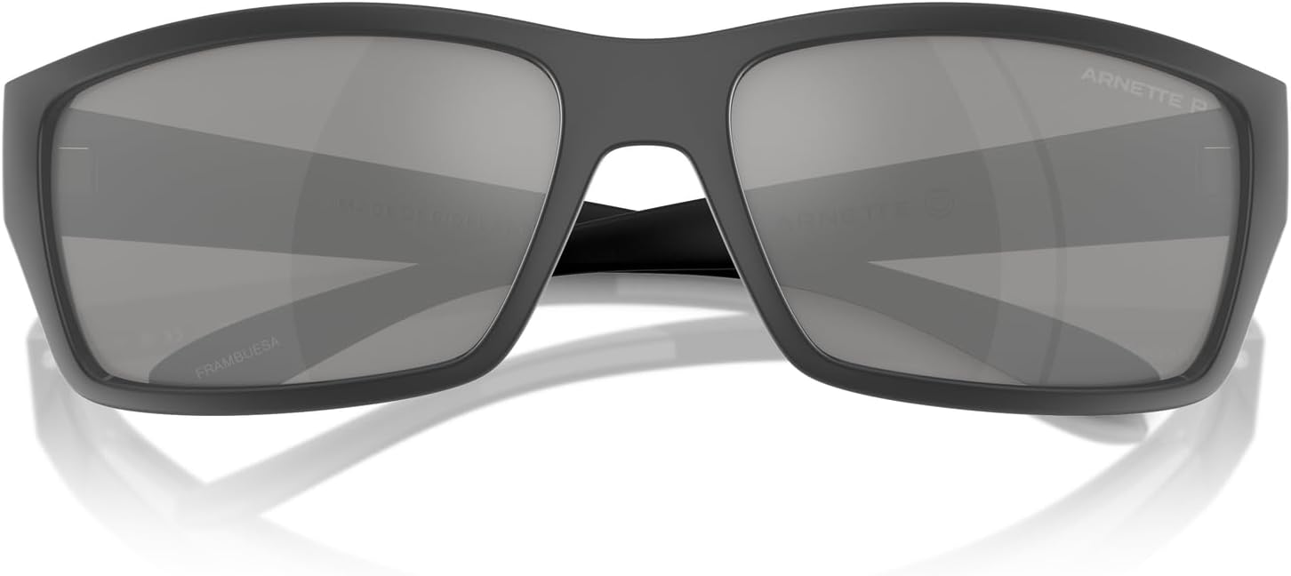 ARNETTE Man Sunglasses Black/Red Matte/Shiny Frame, Grey Mirror Orange/Yellow Lenses, 61MM