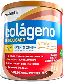 Colágeno Hidrolisado 2 em 1 VERISOL (250g) - Frutas Vermelhas - MaxiNutri, MaxiNutri
