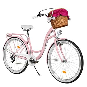 Milord. 28 inch (28 cm) 7 versnellingen roze comfort fiets met mand en rugdrager, Nederlandse fiets, damesfiets…