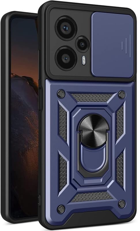 SkyTree Xiaomi Poco F5 5G, Robotic Sliding Camera Window Shock Proof Thunder Case, Dual Layer Hybrid Armor Back Cover Case with Kickstand for Xiaomi Poco F5 5G - Blue (B0CVV4XJZJ) Amazon Price History, Amazon Price Tracker