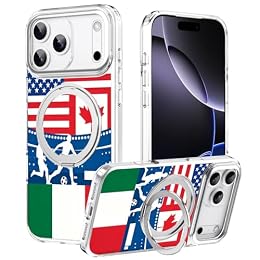 BTFCLOTHES Phone Case for iPhone 14 Pro with 360 Kickstand USA Canada Mexico Soccer Flag Phone Case - A