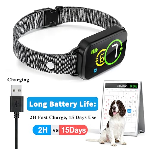 Anti-Bell-Halsband für Hunde – Bell-Halsband für kleine, mittelgroße und große Hunde, stoppt das Bellen, wiederaufladbares Hundehalsband mit Vibration und Piepton, Komfort-Training, lässt den Hund