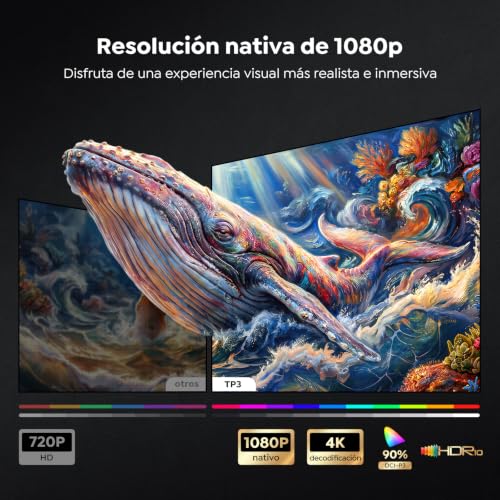 Miniatura 3 de Proyector 4K【Google TV 14.0/Official Apps/Auto Focus/Keystone】 Proyector portatil Control por Voz 1080P FHD Nativo HDR10,WiFi 6 & Bluetooth 5.3 SmartProyector para Exterior/Cine en Casa/Techo/HDMI