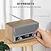 Audiocrazy AM FM Radio with Bluetooth - Retro Vintage Clock Radio for Home, Kitchen, Bedroom with LCD Display, Sleep/40 Presets