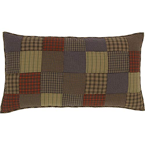 VHC-Brands-Ridge-Patchwork-Cotton-Rustic-Bedding-King-Sham-Cedar-Green VHC Brands Ridge Patchwork Cotton Rustic Bedding King Sham Cedar Green