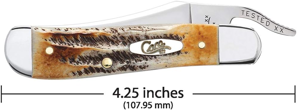 Case WR XX Pocket Knife Burnt 6.5 Bonestag Russlock Item #65303 - (6.51953L SS) - Length Closed: 4 1/4 Inches