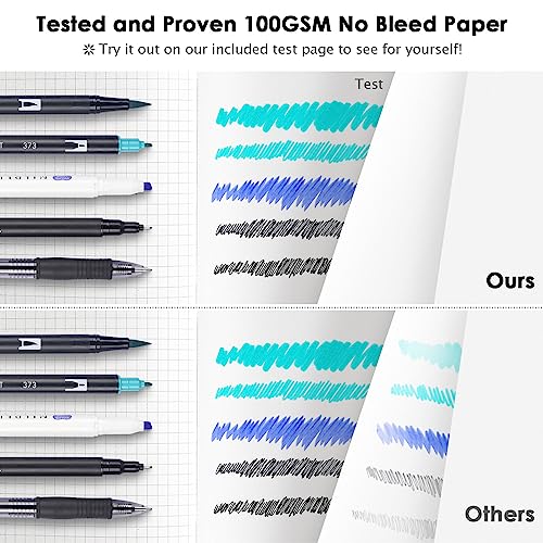 Image of 5 Pack Graph Paper Notebook Bulk, A5, 312 Numbered Pages Grid Journal Set