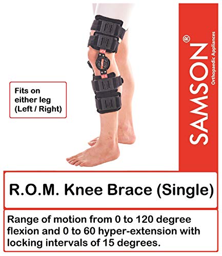 Image of Samson Ajustable R.O.M. Knee Brace for Multiple Orthopedic Problems - Useful for Tendon /Ligament Injuries, ACL or PCL Injuries, Osteoarthrits of Knee, 18.00 Inches / 46 CM (Size : Universal)