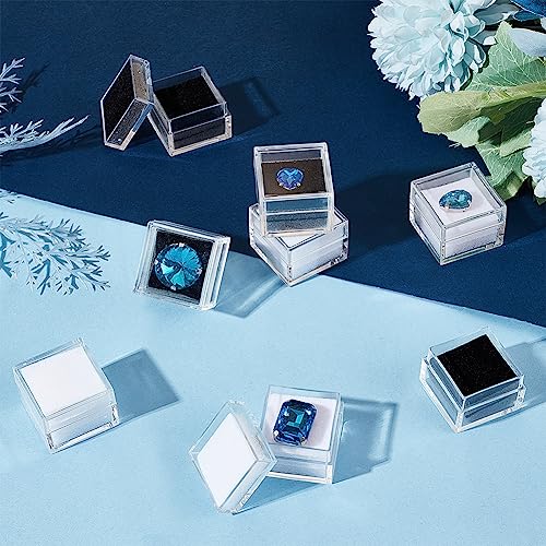 Olycraft CON-OC0001-53-US13 24Pcs 2 Colors Square Plastic Loose Gemstone Display Box Transparent Jewelry Box Small Jewelry Storage Case thumb #3