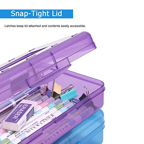 Image of Tamaki 1 Pack Plastic Pencil Box Large Capacity, Purple