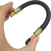 Vista 3 de BESULEN 2 adaptadores de válvula de neumático, adaptador de vástago de válvula de extensión flexible de 7.9 pulgadas, manguera de extensión de bomba