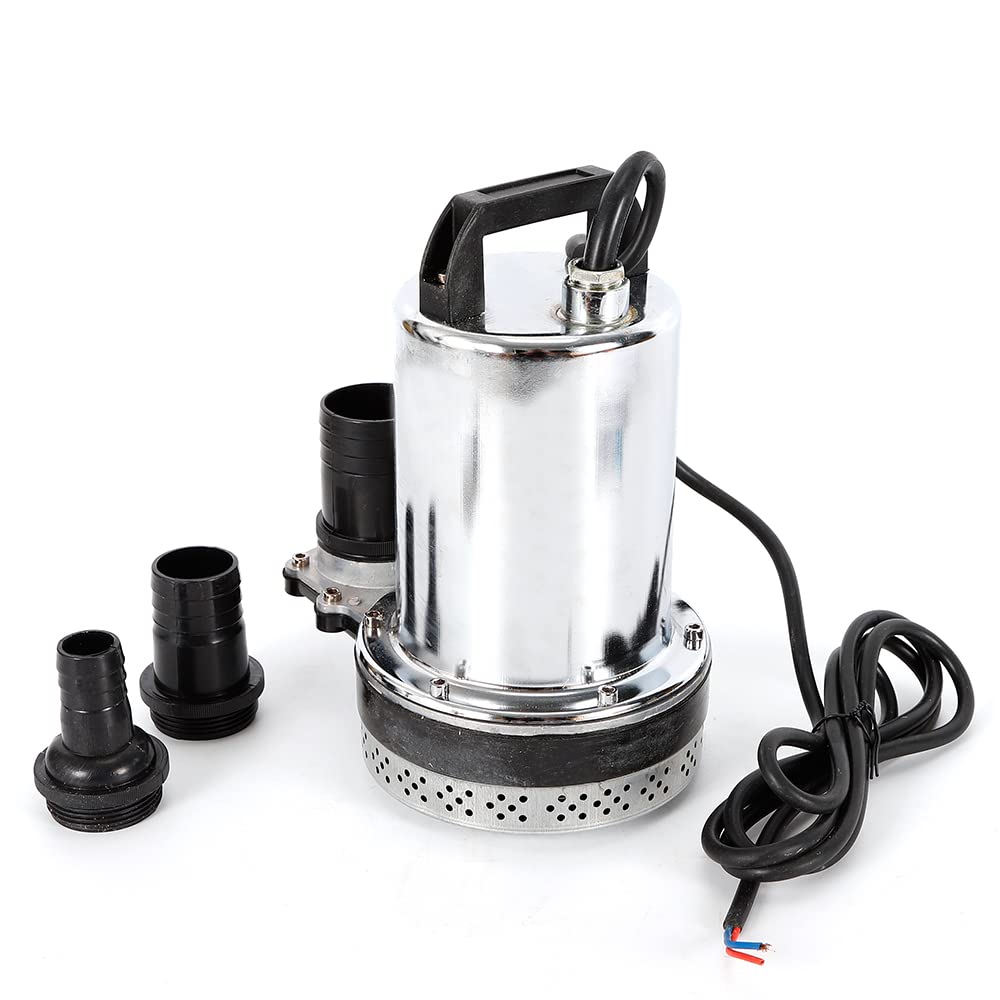 OUKANING Pompa Sommersa 12V in Acciaio Inox Pompa Sommersa 160W (6000L/H)