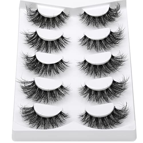 False Eyelashes Fluffy Cat Eye Lashes Wispy with Clear Lashes Band Faux Mink Lashes Pack 3D Full Reusable Invisiband Fake Eyelashes