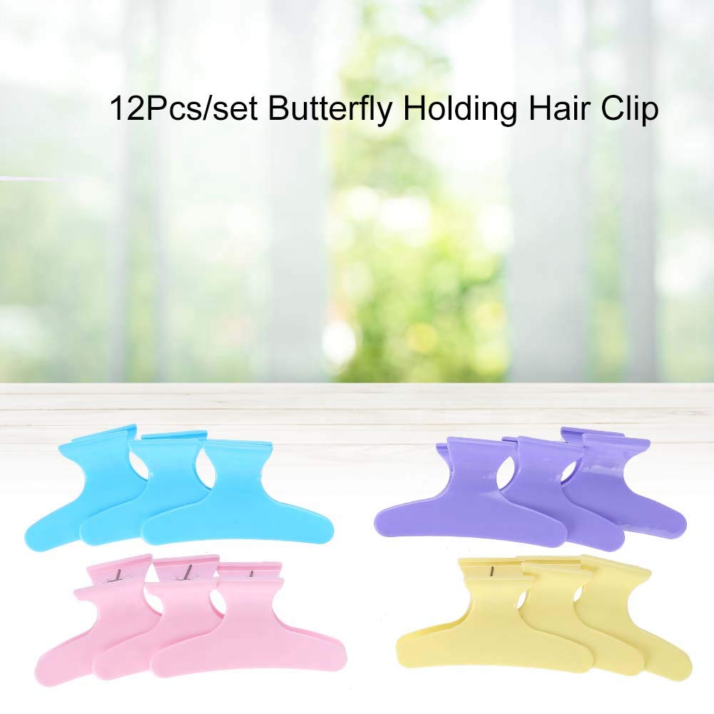 12Pcs/Set Butterfly Holding Hair Clip, Hair Section Claw Hair Clip Hair Holding Hair Claw for for Guitars Barbershop Or Home Use (01) - Image 4