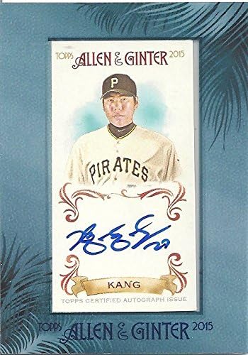 JUNG-HO-KANG FRAMED MINI AUTOGRAPHED COLLECTIBLE TRADING CARD - 2015 TOPPS ALLEN & GINTER BASEBALL CARD #AGA-JK (PITTSBURGH PIRATES) FREE SHIPPING TOPPS CERTIFIED AUTOGRAPH