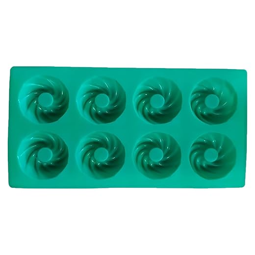 KARP Silicone Donut Baking Pan Mold, 8-Cavity Non-Stick Spiral Doughnut Tray for Microwave, Freezer & Oven - 100% Food Grade Silicone, BPA Free bakeware Donut Pan
