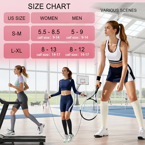 Image of Iseasoo 4 Pairs Compression Socks for Women Circulation-Best Support for Nurses,Running,Athletic,Travel