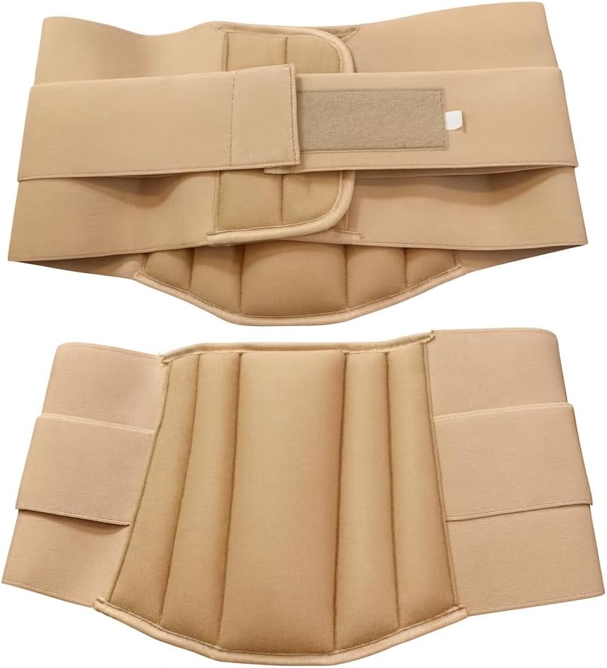 Lumbar Sacral Support Belt for Lower Back Pain Relief, Adjustable Compression Brace with Flexible Splints, Unisex Back Support for Muscle Strain, Slip Disc & Posture Correction (Beige, L)
