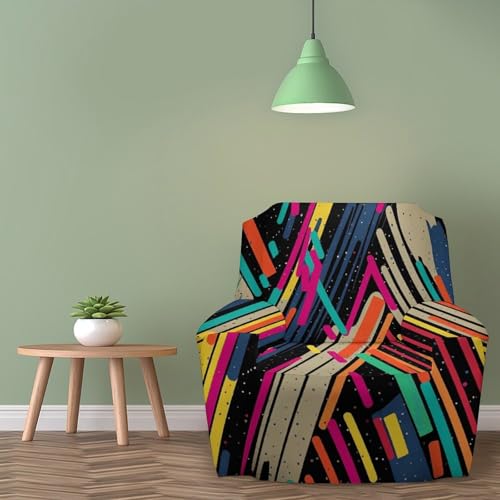Housse de canapé simple à rayures colorées en tissu extensible - 6