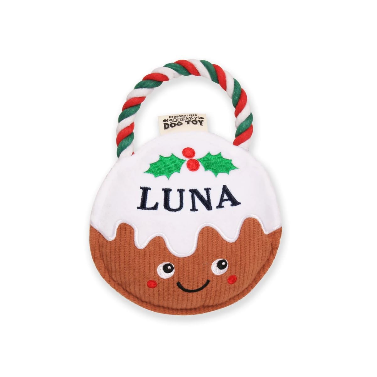 History & Heraldry Personalised Christmas Pudding Dog Toy (Luna) — image 1