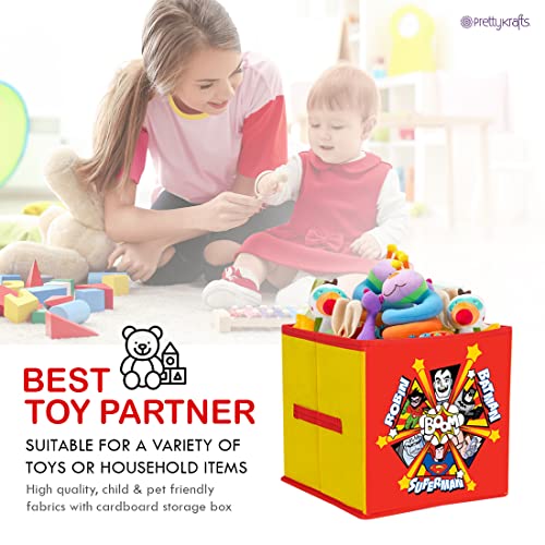 Image of DC SuperFriends Foldable Square Storage Box Organizer for Toys for Kids (Blue, Small, 10 x 10 x 10 inch)