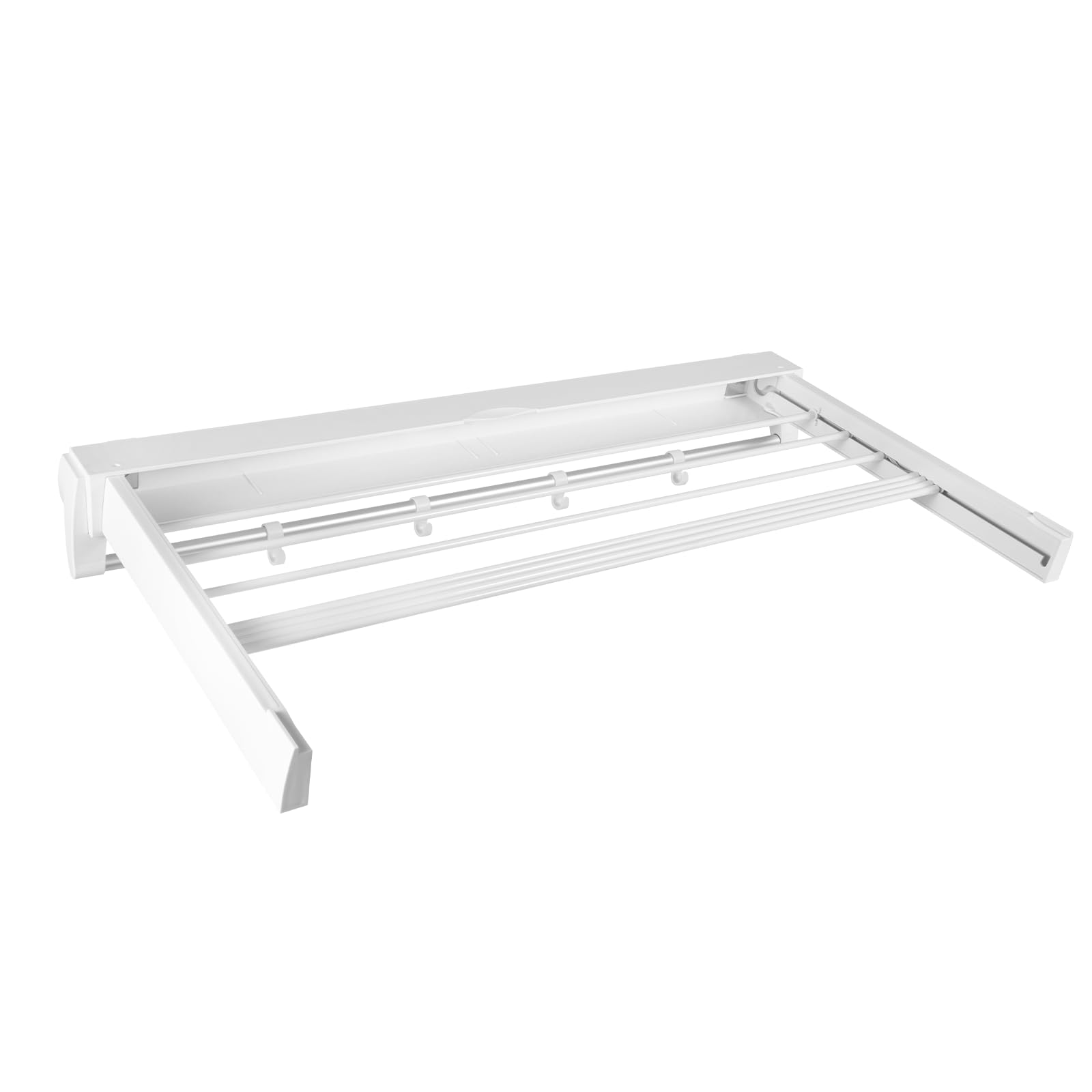 Tendedero de pared, tendedero invisible para montaje en pared, tendedero extensible para baño, balcón, terraza, ahorro de espacio, 80 cm (blanco)
