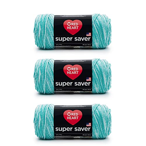 Image of Red Heart Super Saver Yarn, 3 Pack, Topaz 3 Count