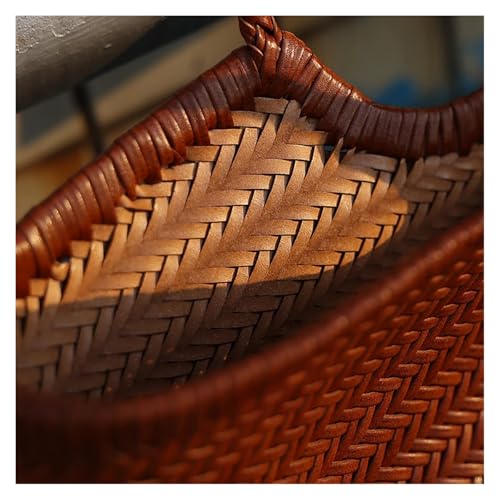 Bolso Tote Retro de Cuero Trenzado para Mujer miniatura 4