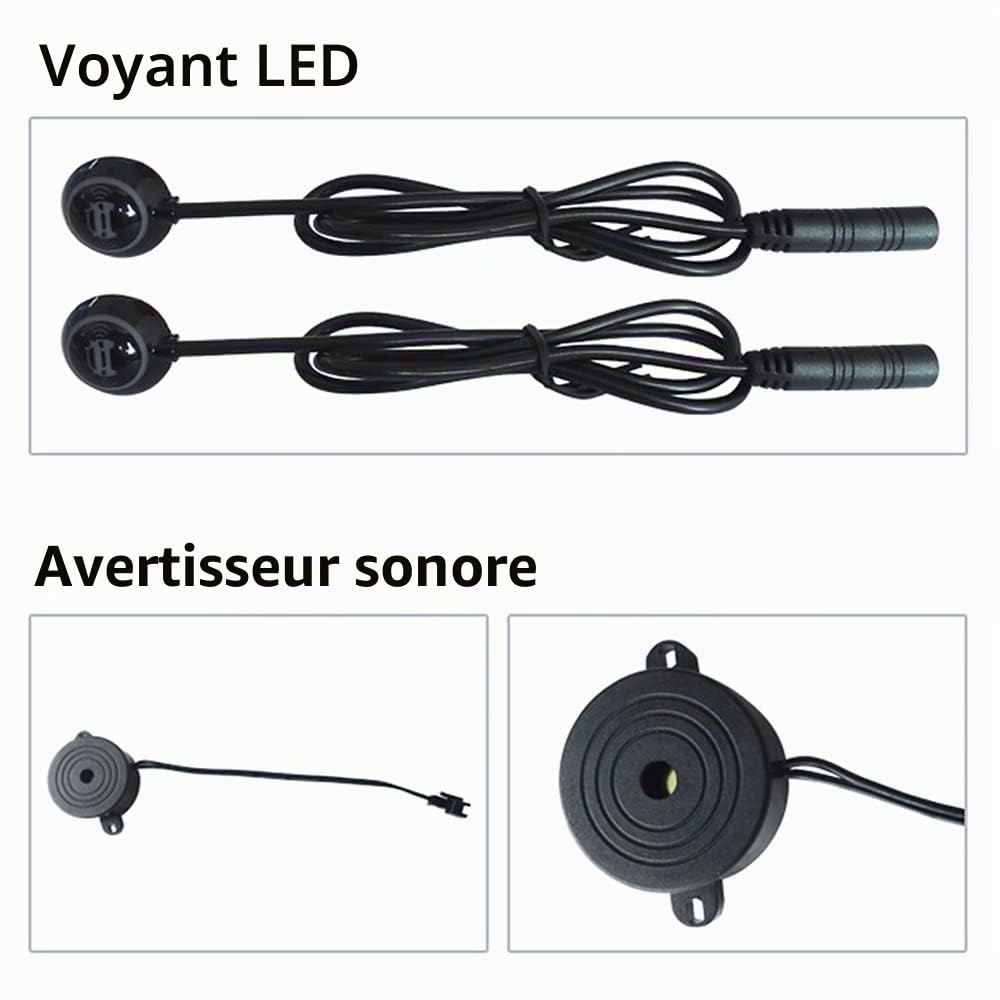 Baceyong Kit de détection de radar BSD - Système de surveillance des angles morts de voiture - Capteur ultrasonique de détection d'angle mort