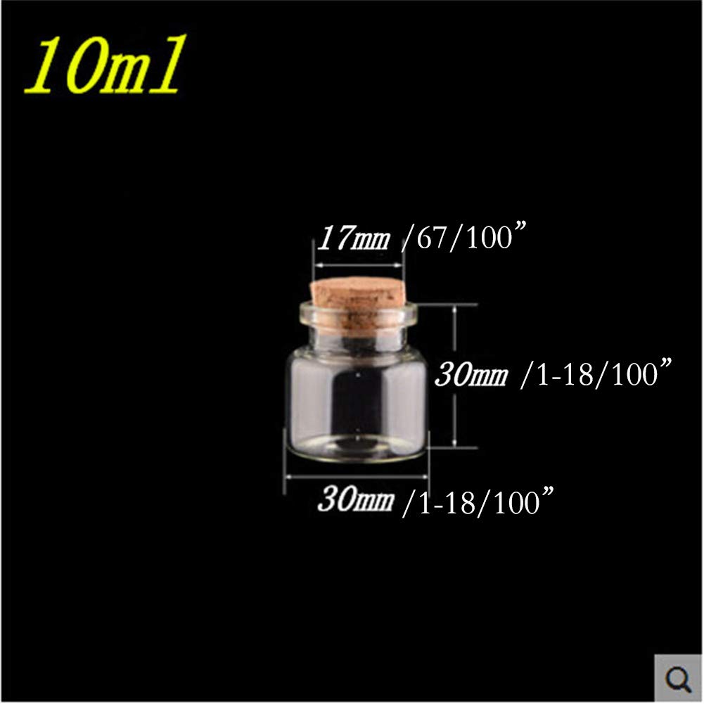 12pcs10ml Mini Botellas de Cristal Transparentes con Corcho Frascos de Vidrio Vacíos Transparentes Frascos Botellas Decorativas Lindas con Corcho (12,10ml)