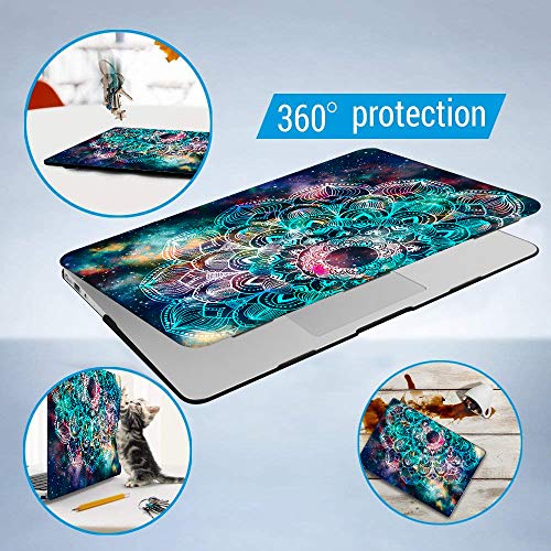 Icasso Compatible With Macbook Air 13 Inch Case (Release 2010-2017 Older Version), Hard Shell Plastic Protective Case & Keyboard Cover Only For Macbook Air 13 Inch Model A1369/A1466 - Nebula Mandala #TOP2
