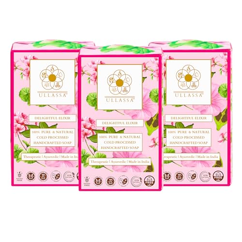 Image of Aromatherapy Soap | Tan Removal Anti Acne /Aging | Rose Geranium & Cardamom | Detan Natural Bathing bar | For Face & Body (Pack of 3)