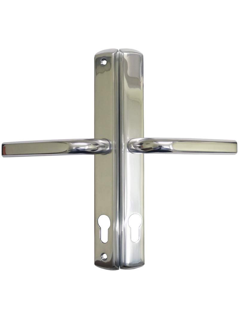 Gardinia Upvc Door Handle 240mm Screw Centres with Springs 278mm Long 92pz Chrome