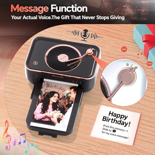 Image of PRT 4x6 Photo Printer with 20 Sheets & 1 Ribbon, Portable Photo Printer for iPhone /Android, Ideal Gift for Home & Scrapbooking Use, Black