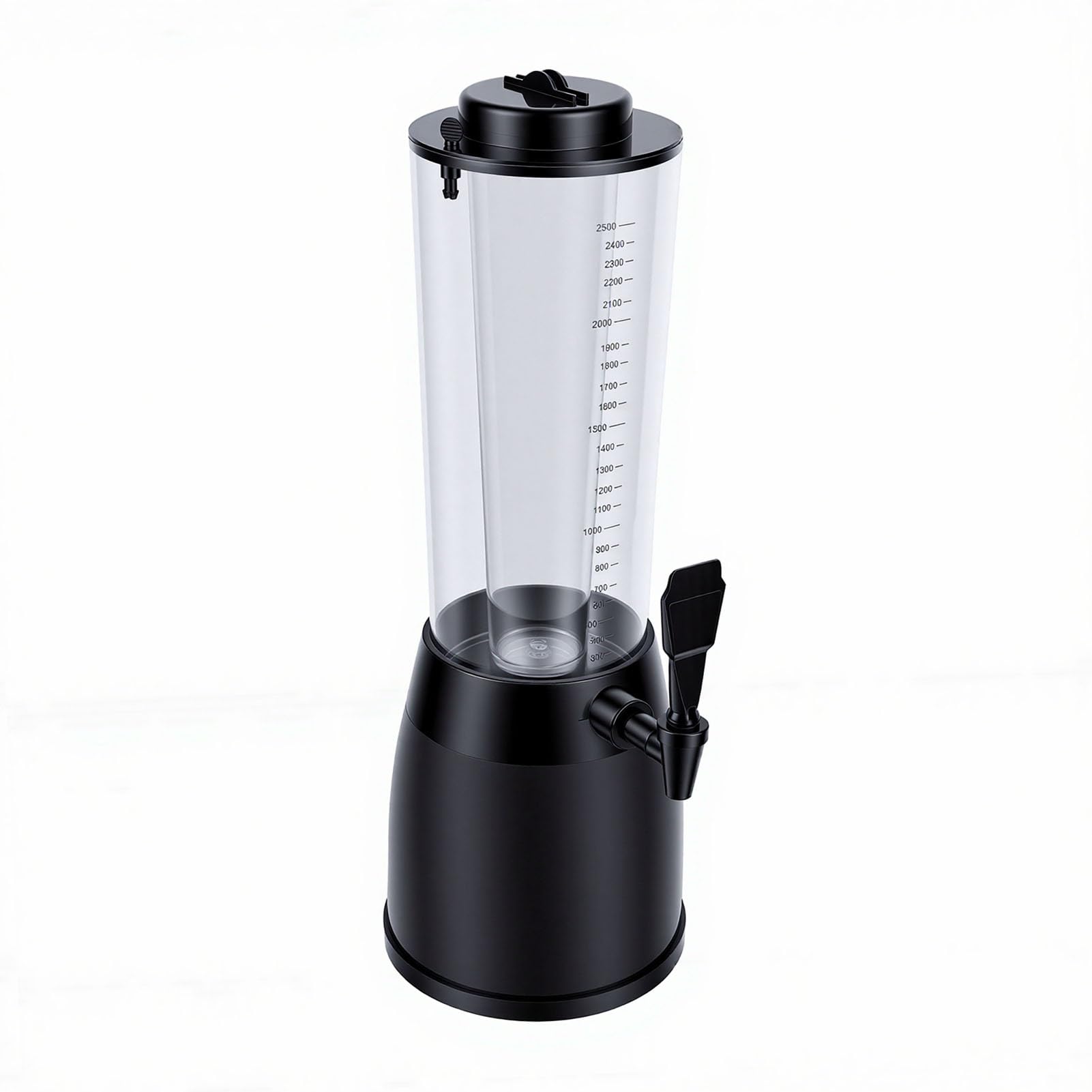 TOPINCN Dyspenser Napojów z rurką na Lód i światłem LED, Plastikowa Wieża | 2,5L Duża Pojemność, Grubościenna Przezroczysta Obudowa, Wyjmowany Lodowy do Szybkiego Chłodzenia, Robustna Podstawa dla