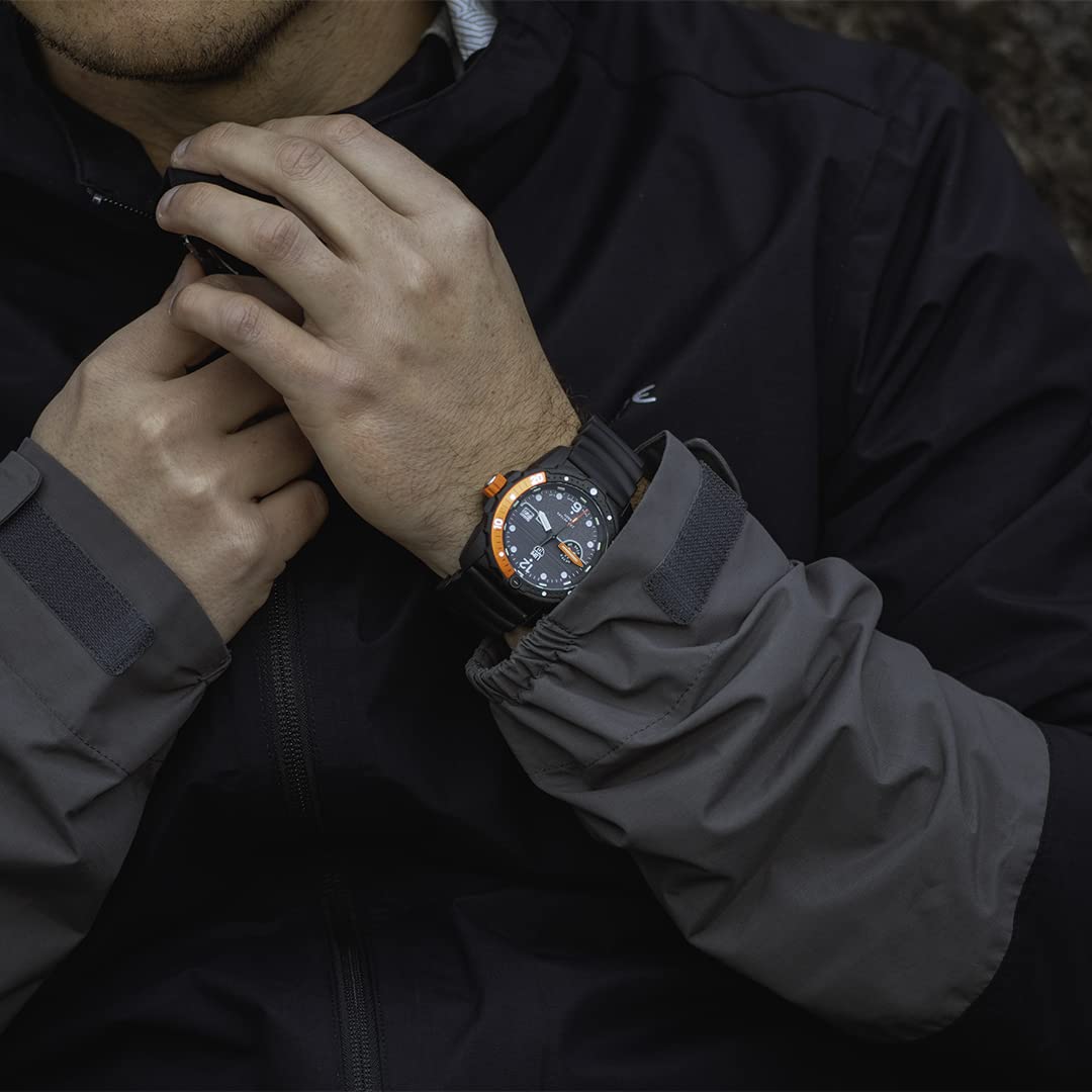 Luminox Bear Grylls Survival XB.3729 zegarek męski 42 mm - zegarek do nurkowania w kolorze czarnym z wyświetlaczem daty 200 m wodoszczelny, czarny, Wstążka