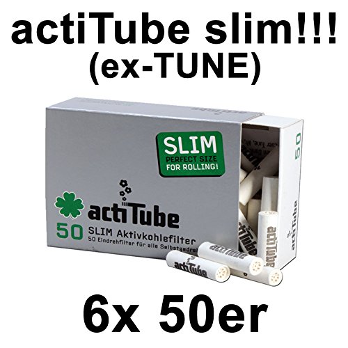 ActiTube Slim Aktivkohlefilter, 50er-Pack (6x50 Stück)