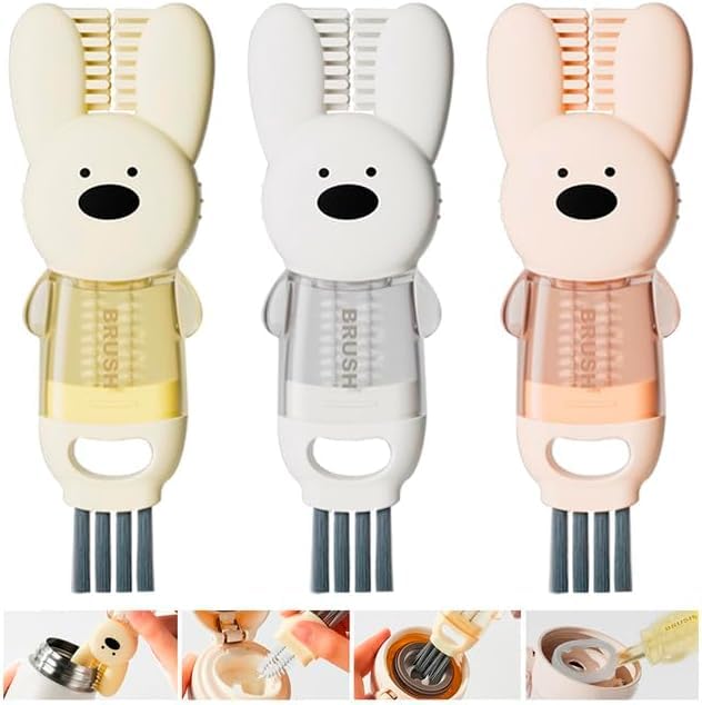 3 in 1 Cup Lid Gap Cleaning Brush Set, Multifunctional Insulation Bottle Cleaning Tools, Mutipurpose Tiny Silicone Cup Holder Cleaner, Home Kitchen