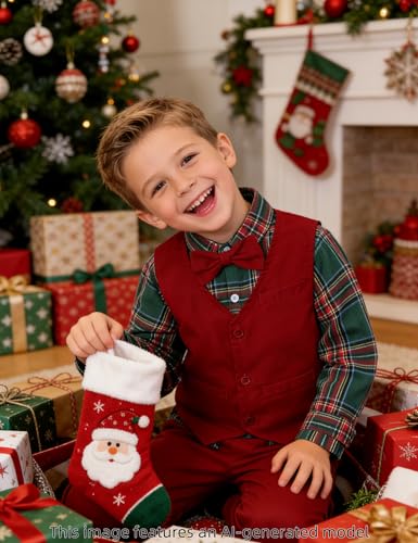 Image of A&J DESIGN Toddler Boys Formal Clothes Suspender Outfit Dress Suit 12M - 6Y